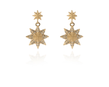 Cachet Swarovski Crystal  Gaspra Pierced Earrings Gold Crystal