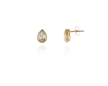 Cachet Swarovski Crystal  Ran Pierced Earrings Gold