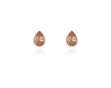 Cachet Swarovski Crystal  Ran Pierced Earrings Pink Gold