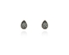 Cachet Swarovski Crystal  Ran Pierced Earrings Rhodium Silver Night