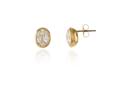 Cachet Swarovski Crystal  Ogen Pierced Earrings Gold