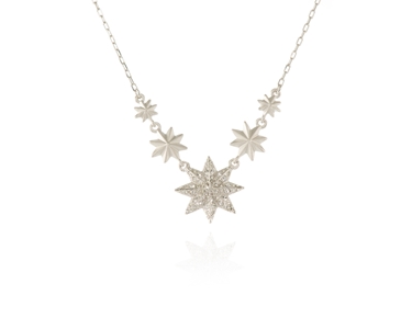 Cachet Swarovski Crystal  Gaspra Necklace Rhodium Star
