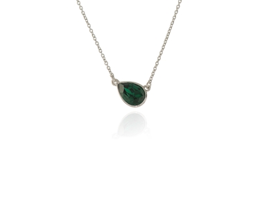 Cachet Swarovski Crystal  Ran Necklace Rhodium Emerald