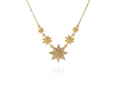 Cachet Swarovski Crystal  Gaspra Necklace Gold Star