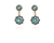 Cachet Swarovski Crystal  Becka Drop Pierced Earrings Gun Metal Light Turquoise