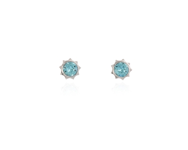 Cachet Swarovski Crystal  Bly Stud Earrings Rhodium Light Turquoise