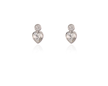Cachet Swarovski Crystal  Posy Simple Pierced Earrings Rhodium