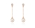 Cachet Swarovski Crystal  Ekin Pearl Pierced Earrings Pink Gold Crème Rose