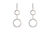 Cachet Swarovski Crystal  Lara Long Lever Back Earrings Rhodium polished