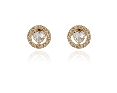 Cachet Swarovski Crystal  Posy Pierced Earrings Gold