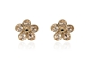 Cachet Swarovski Crystal  Forget-Me-Not Clip Earrings Gold