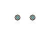 Cachet Swarovski Crystal  Becka Pierced Earrings Gun Metal Light Turquoise