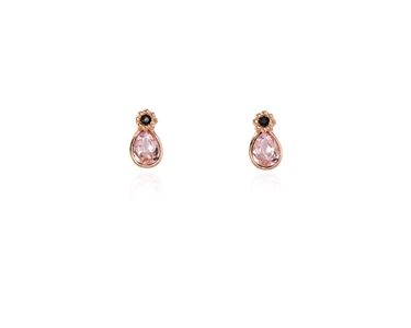 Cachet Swarovski Crystal  Forget-Me-Not Stud Earrings Pink Gold