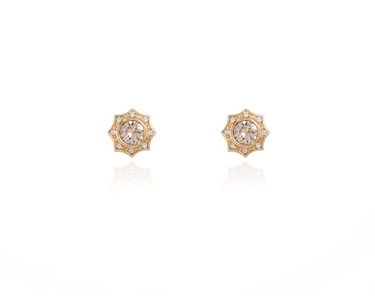 Cachet Swarovski Crystal  Becka Pierced Earrings Gold