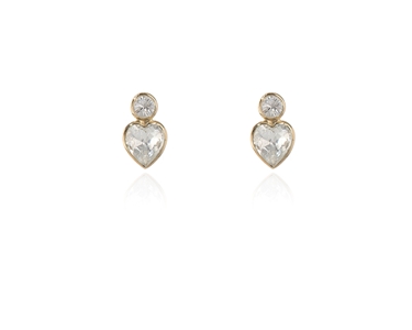 Cachet Swarovski Crystal  Posy Simple Pierced Earrings Gold