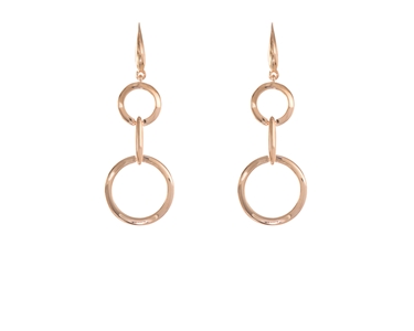 Cachet Swarovski Crystal  Lara Long Lever Back Earrings Pink Gold polished