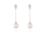 Cachet Swarovski Crystal  Ekin Pearl Pierced Earrings Rhodium White