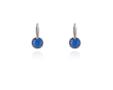 Cachet Swarovski Crystal  Lara Simply Stud Earrings Rhodium Sapphire