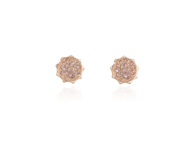 Cachet Swarovski Crystal  Taigi Pierced Earrings Pink Gold Vintage Rose