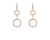 Cachet Swarovski Crystal  Lara Long  Lever Back Earrings Pink Gold