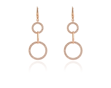 Cachet Swarovski Crystal  Lara Long  Lever Back Earrings Pink Gold