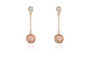 Cachet Swarovski Crystal  Ekin Brilliant Pierced Earrings Pink Gold Light Peach