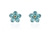 Cachet Swarovski Crystal  Forget-Me-Not Clip Earrings Rhodium Light Turquoise