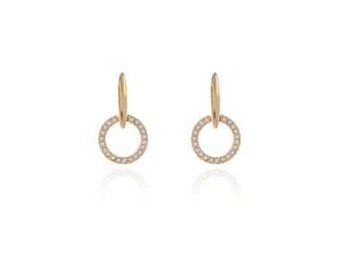 Cachet Swarovski Crystal  Lara Drop Pierced Earrings Gold